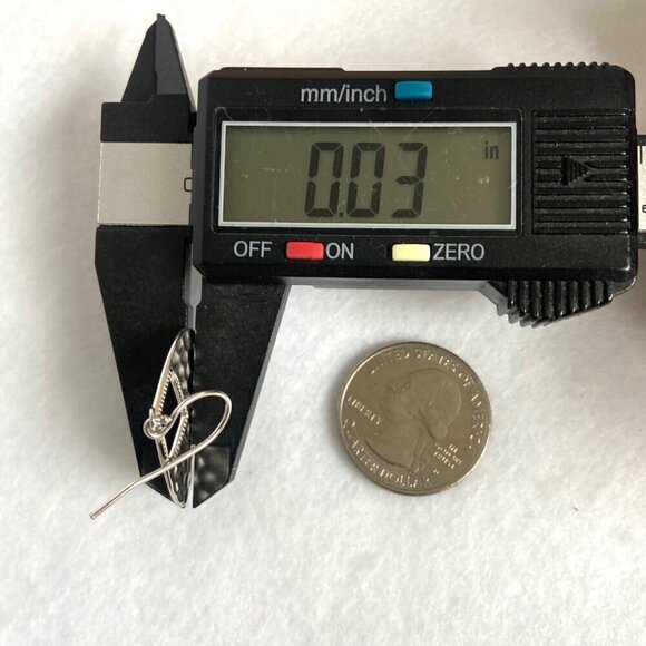 Sterling Silver 925 Teardrop Disc Hammered Dangle Drop Earrings - Picture 15 of 16